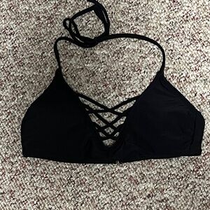 Xhilaration Black Lace-Up Bikini Top – Size Small